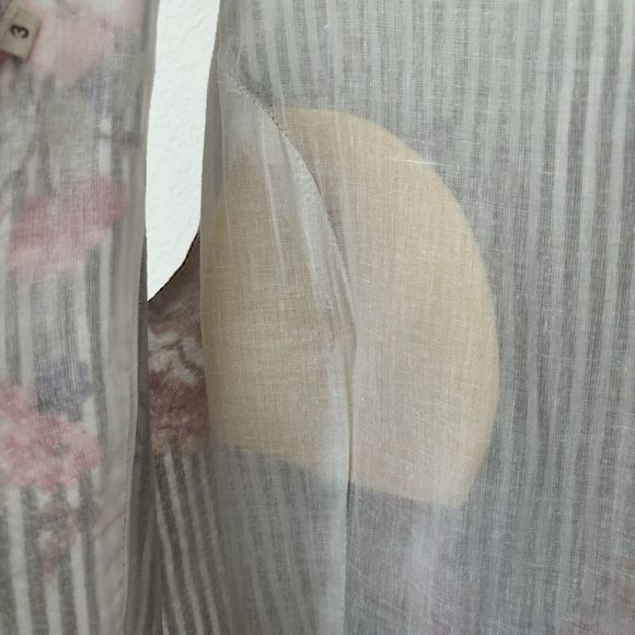 Antica Sartoria Brown White Striped Floral Print Petticoat Sun Dress Womens 3 - Picture 4 of 10